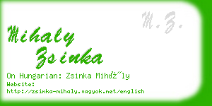 mihaly zsinka business card